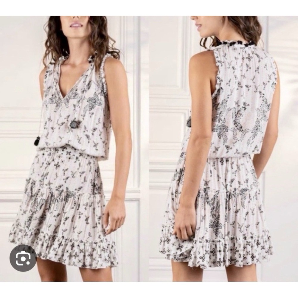 Poupette St. Barth Clara Mini Dress M Travel Coastal Resort Preppy Viscose READ